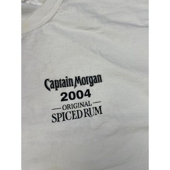 VINTAGE Captain Morgan Spiced Rum 2004 Promo Graphic T-shirt Men XL White - Picture 6 of 11